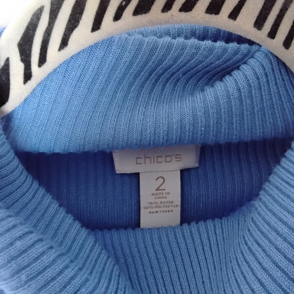 Chico's Sky Blue Turtleneck Sweater - Picture 4 of 6